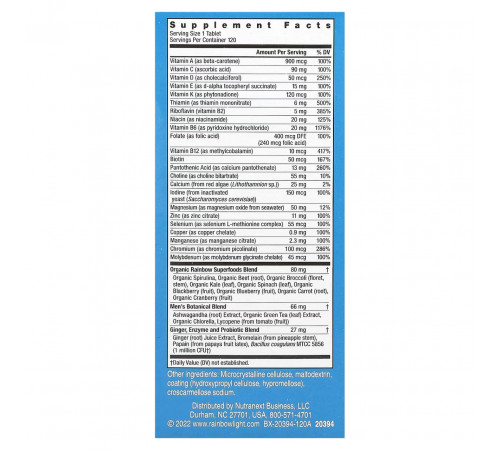 Мультивитамины для мужчин Rainbow Light Men's Multivitaminодна 120 таб