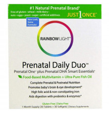 Вітаміни + Риб'ячий жир для вагітних Rainbow Light Prenatal One plus Prenatal DHA Smart Essentials 30 капс