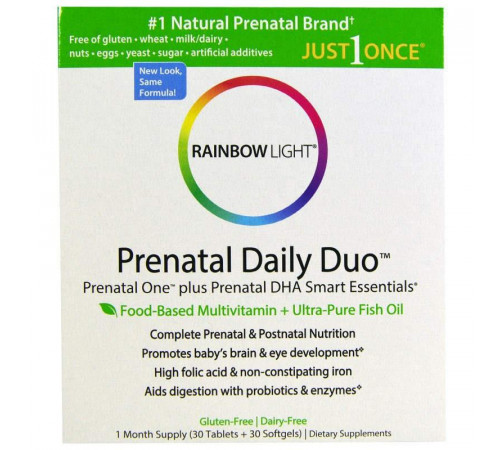 Вітаміни + Риб'ячий жир для вагітних Rainbow Light Prenatal One plus Prenatal DHA Smart Essentials 30 капс
