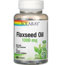 Лляне олія Solaray Flaxseed Oil 1000 мг 100 гел капс