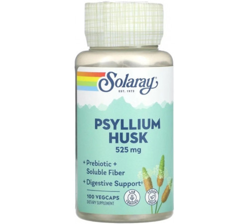 Подорожник (псилліум) Solaray Psyllium Husk 525 мг 100 капс