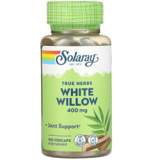 Біла верба для зниження болю та запалення Solaray White Willow Bark 400 мг 100 капсул
