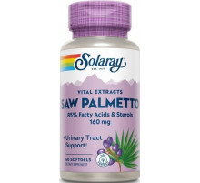 Со пальметто екстракт ягід для потенції Solaray Saw Palmetto 160 мг, 60 гел капс