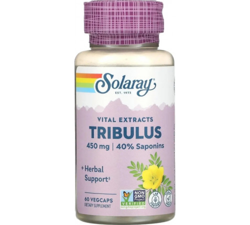 Трибулус підвищення тестостерону Solaray Tribulus Extract 450 мг 60 вег капс