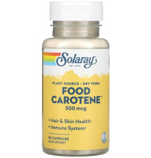 Бета-каротин Solaray Food Carotene 500 мкг 30 капс