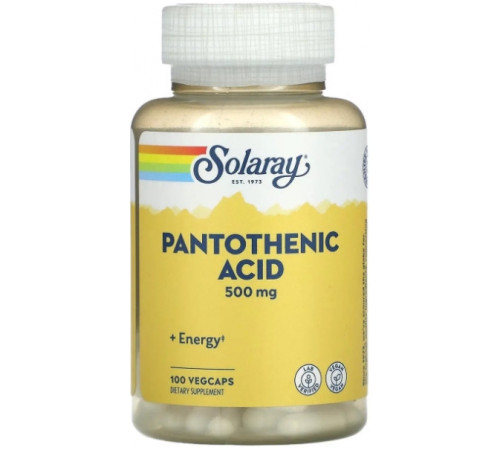 Пантотенова кислота Solaray Pantothenic Acid 500 мг 100 капс