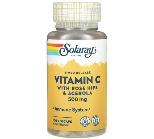 Вітамін С двофазне вивільнення Solaray Vitamin C 500 мг 100 капсул