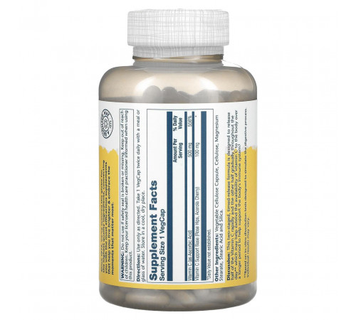 Вітамін С (аскорбінова кислота) Solaray Timed Release Vitamin C 500 мг 250 капс
