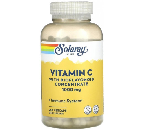 Витамин С (аскорбиновая кислота) Solaray Vitamin C 1000 мг 250 капс