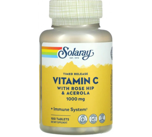 Вітамін С для імунітету Solaray Vitamin C 1000 мг 100 таб
