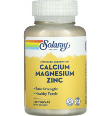 Кальцій магній та цинк Solaray Calcium Magnesium Zinc 100 вег капс
