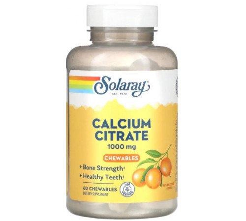 Цитрат кальцію Solaray Calcium Citrate 1000 мг 60  таб апельсин