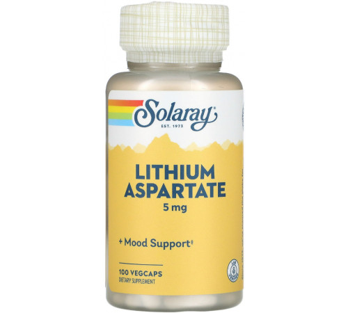 Літій (аспартат) Solaray Lithium Aspartate 100 капс