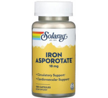 Железо Solaray Iron Asporotate 18 мг 100 капс