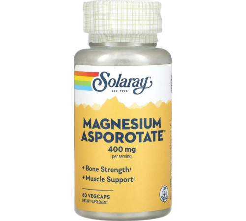 Магній аспоротат Solaray Magnesium Asporotate 400 мг 60 вег капс