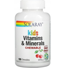 Мультивітаміни для дітей Solaray Childrens Vitamins and Minerals вишня 120 таб