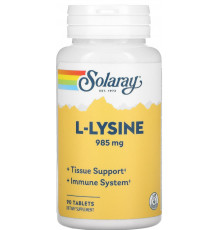 Лізин Вітамін С Цинк Solaray L-Lysine 90 таб