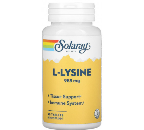 Лизин Витамин С Цинк Solaray L-Lysine 90 таб