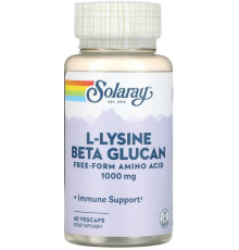 Лізин і бета-глюкан Solaray L-Lysine & Beta Glucan 1000 мг 60 капс