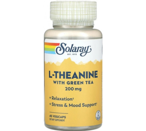 L-теанін для сну Solaray L-Theanine 200 мг 45 капс