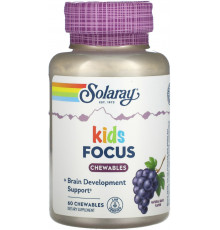 Підтримка мозку дітей що розвивається Solaray Focus For Children 60 жувальних таб
