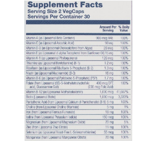 Мультивітаміни для жінок (ліпосомальні) Solaray Women's Liposomal Multivitamin 60 капс