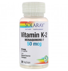Вітамін К2 Менахінон-7 Solaray Vitamin K-2 30 капс