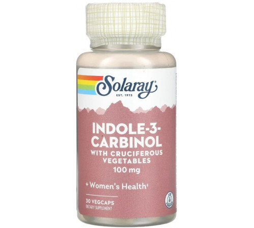 Индол-3-карбинол Solaray Indole-3-Carbinol 100 мг 30 вег капс