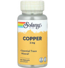 Мідь (амінокислотний хелат) Solaray Copper 2 мг 100 капсул