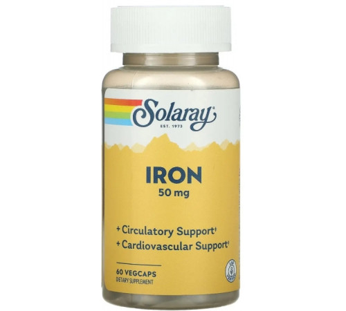 Залізо хелат Solaray Iron 50 мг 60 капс