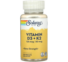 Витамины Д3 и К2 Solaray Vitamin D-3 + K-2 120 капс