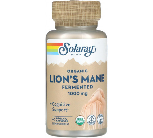 Їжовик гребінчастий гриб левова грива Solaray Lions Mane 60 капсул