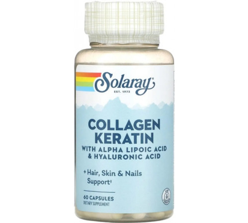 Коллаген и кератин для кожи, волос Solaray Collagen Keratin 60 капс