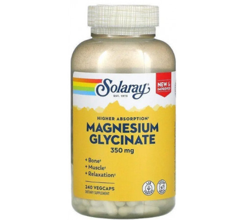 Магній гліцинат Solaray Magnesium Glycinate 350 мг 240 вег капс