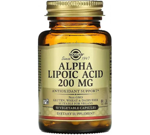 Альфа-липоевая кислота Solgar Alpha Lipoic Acid 50 капсул
