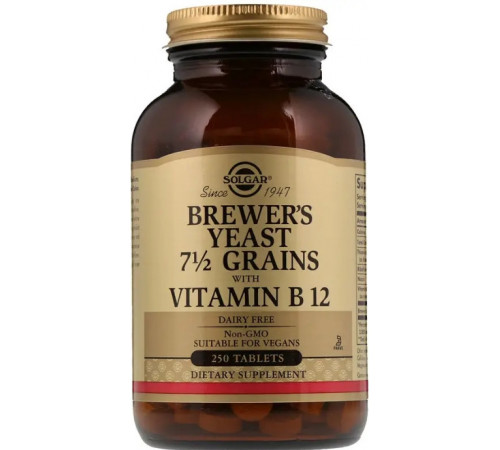 Пивні дріжджі з вітаміном B12 Solgar Brewer's Yeast with Vitamin B12 250 таб