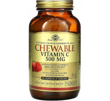 Витамин С  жевательный Solgar Chewable Vitamin C 500 мг 90 таб клюква-малина