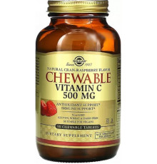 Витамин С  жевательный Solgar Chewable Vitamin C 500 мг 90 таб клюква-малина