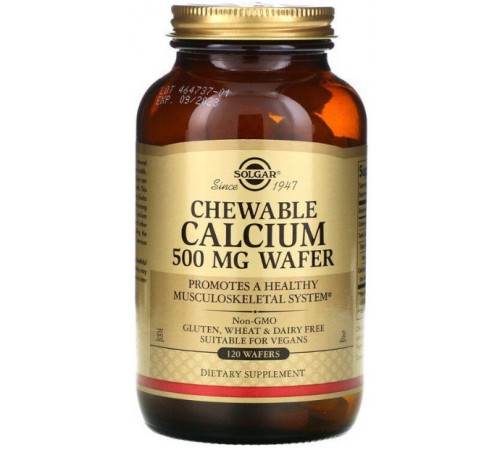 Кальцій жувальний Solgar Chewable Calcium 500 мг 120 вафель