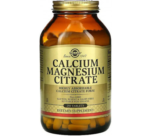 Кальцій магній цитрат Solgar Calcium Magnesium Citrate 250 таблеток
