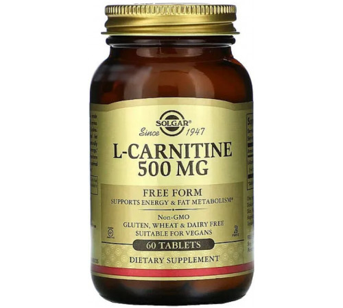 Карнітин Solgar L-Carnitine 500 мг 60 таб