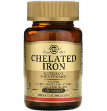 Залізо бісгліцинат хелатний Solgar Chelated Iron 100 таб