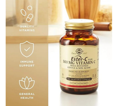 Вітамін С естер плюс Solgar Ester-C Plus Vitamin C 500 мг 90 капс