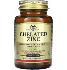 Хелат цинку Solgar Chelated Zinc 100 таб