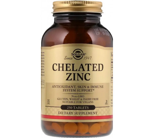 Хелат цинку Solgar Chelated Zinc 250 таб