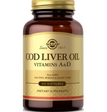 Вітамін А та Д з олії печінки тріски Solgar Cod Liver Oil Vitamins A&D 100 гел капс
