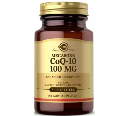 Коензим Q-10 Solgar Megasorb CoQ-10 100 мг 30 гел капс