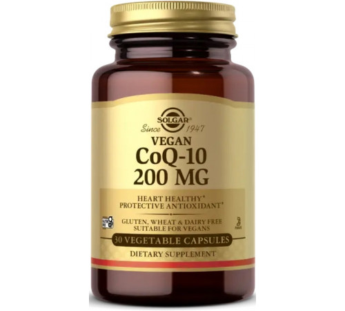 Коензим Q10 для веганів Solgar VeganCoQ-10  200 мг 30 вег капс