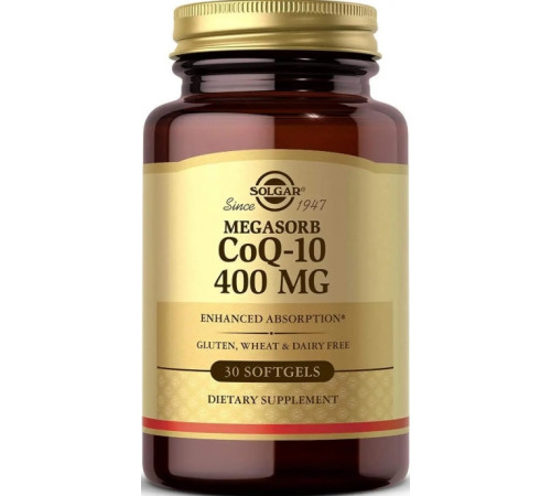 Коензим Q10 Solgar Megasorb CoQ-10 400 мг 30 гел капс