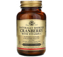 Клюква + витамин С Solgar Cranberry Vitamin C 60 растительных капсул